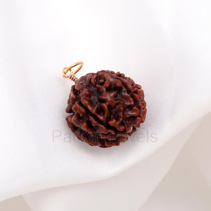 Natural Six Face Rudraksha Charm, Solid 18k Gold Charm, Gold Charm Pendant, Ruhdrasha Charm Pendant, Charm Necklace, Handmade Gold Charm,
