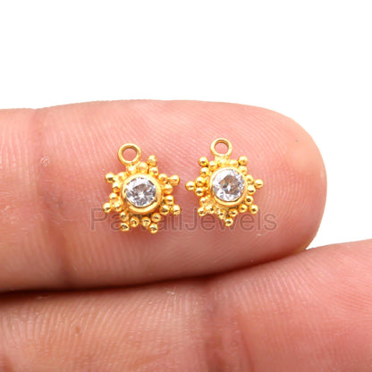 14Kt and 18Kt Solid Gold Filigree Earrings, Handmade Gold Filigree Earrings, Moissanite Earrings, Blue Sapphire Earrings, Gift For Her