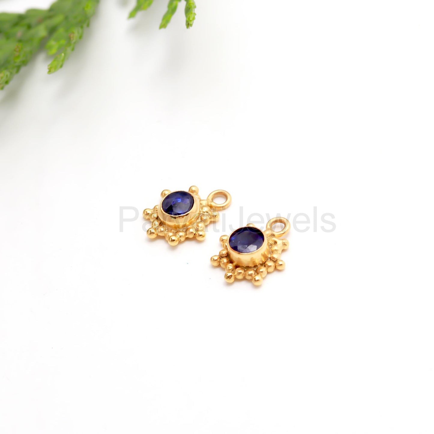 14Kt and 18Kt Solid Gold Filigree Earrings, Handmade Gold Filigree Earrings, Moissanite Earrings, Blue Sapphire Earrings, Gift For Her