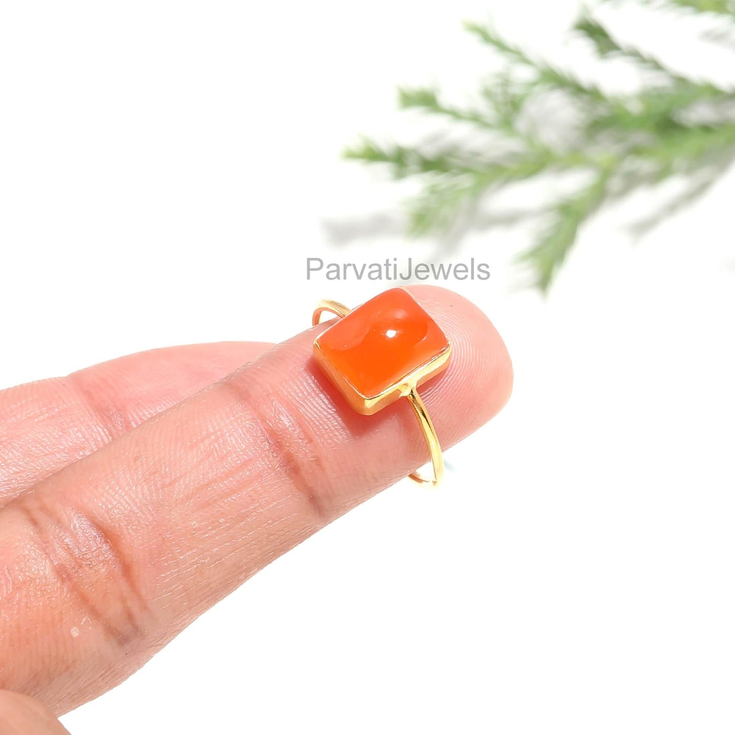 AA Natural Carnelian Gold Ring, 18K Solid Gold Ring, Dainty Gold Ring, Handmade Gold Ring, Carnelian Birthstone Ring, Gift for her