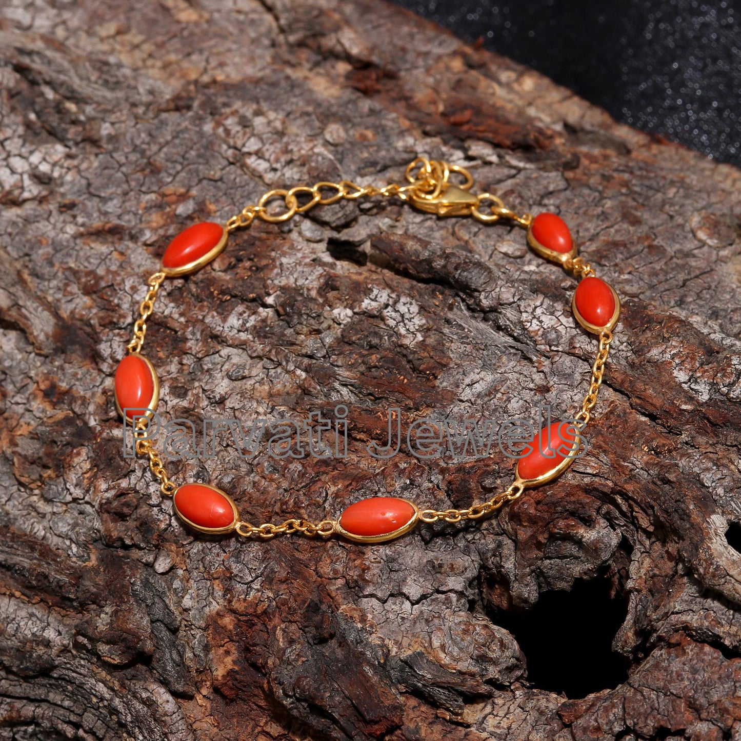AA Natural Italian Coral Bracelet, 18k Solid Gold Bracelet, Handmade Gold Bracelet, Gold Bracelet, Gift for her, Coral Bracelet, Solid 18k