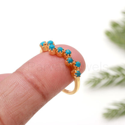 Exquisite Sleeping Beauty Turquoise Gold Ring, 14K Solid Gold Ring, Turquoise Gold Ring, Wedding Gift, Handmade Ring, Gift for her,