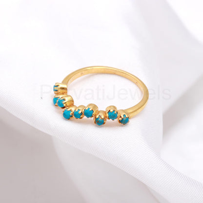 Exquisite Sleeping Beauty Turquoise Gold Ring, 14K Solid Gold Ring, Turquoise Gold Ring, Wedding Gift, Handmade Ring, Gift for her,
