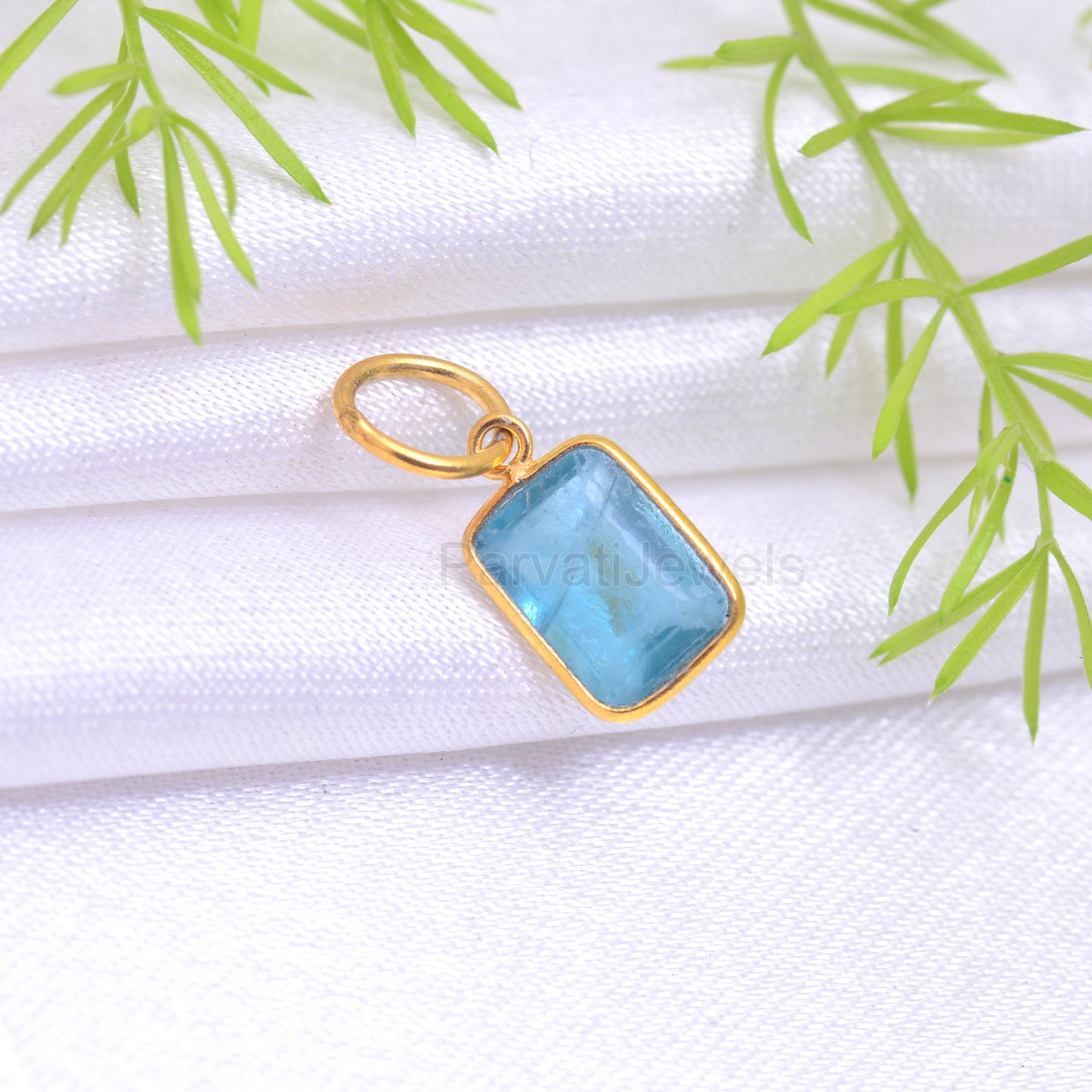 Natural Fluorite Charm, 18k Solid Gold Charm, Birthstone Charm Pendant, Handmade Gold Charm, Gold Charm Pendant, Minimalist Charm Pendant
