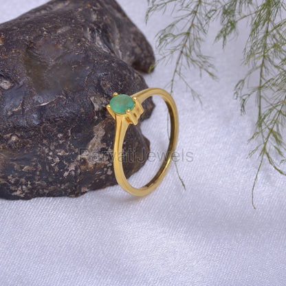 Natural Emerald Eternity Band Ring, Solid 18k Gold Emerald Ring, Handmade Ring, Emerald Ring, May Birthstone Ring, Genuine Emerald, 18KGOLD
