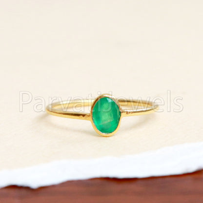 Natural Emerald Ring, Emerald Gold Ring, 18k Solid Gold Ring, Handmade Gold Ring, Emerald Engagement Ring, Wedding Ring, Gift for Her