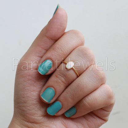 Ethiopian Opal Ring, 14k Solid Gold Ring, Handmade Gold Ring, Ethiopian Opal Gold Ring, Minimalist Gold Ring, Dainty Ring, Gift for Her