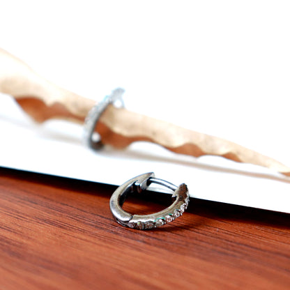 Diamond Hoop Earring, 18k Gold Diamond Huggie Hoops, Diamond Hoops, Small Hoop Earrings, 10MM Diamond Hoop Earring, Diamond Huggies Earrings