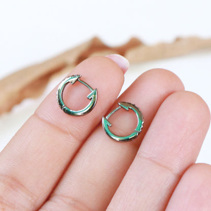Diamond Hoop Earring, 18k Gold Diamond Huggie Hoops, Diamond Hoops, Small Hoop Earrings, 10MM Diamond Hoop Earring, Diamond Huggies Earrings