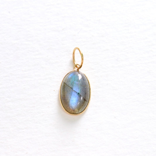 Labradorite Charm, Labradorite 18k Solid Gold Charm, Labradorite Charms, Gold Charm, Charm Pendant, Charm Necklace, Handmade Gold Charm
