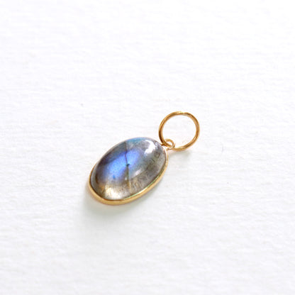 Labradorite Charm, Labradorite 18k Solid Gold Charm, Labradorite Charms, Gold Charm, Charm Pendant, Charm Necklace, Handmade Gold Charm