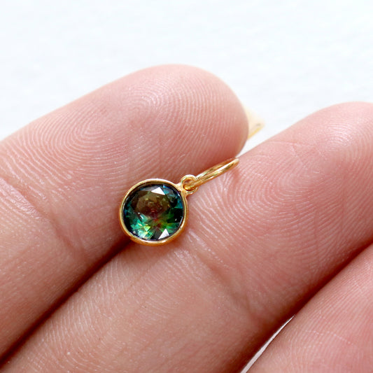 Mystic Topaz Charm, 18k Solid Gold Charm, Mystic Topaz Gold Charm, Gold Charm, Charm Pendant, Charm Necklace, Handmade Gold Charm, Gift For Christmas Charm, Gift For Partywear Charm, Gift For Sister Charm, Gift For Her Charm