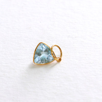 Blue Topaz Charm, 18k Solid Gold Charm, Natural Blue Topaz Charm, Gold Charm, Charm Pendant, Charm Necklace, Handmade Gold Charm