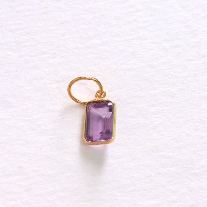 Amethyst Charm, 18k Solid Gold Charm, Natural Amethyst Charm, Gold Charm, Charm Pendant, Charm Necklace, Handmade Gold Charm, Gfit for Her