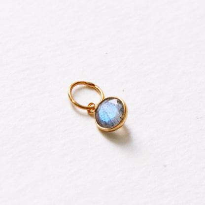 Faceted Labradorite Charm, Labradorite 18k Solid Gold Charm, Labradorite Charms, Gold Charm, Charm Pendant, Charm Necklace, Handmade Charm