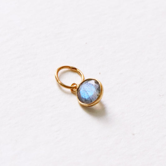 Faceted Labradorite Charm, Labradorite 18k Solid Gold Charm, Labradorite Charms, Gold Charm, Charm Pendant, Charm Necklace, Handmade Charm