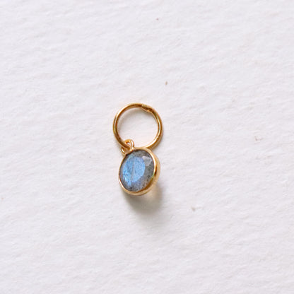 Faceted Labradorite Charm, Labradorite 18k Solid Gold Charm, Labradorite Charms, Gold Charm, Charm Pendant, Charm Necklace, Handmade Charm