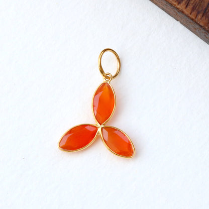Carnelian Charm, 18k Solid Gold Charm, Natural Carnelian Charm, Gold Charm, Charm Pendant, Charm Necklace, Handmade Gold Charm, Gfit for Her