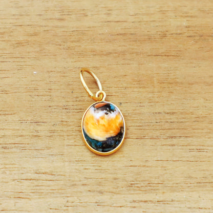 Oyster Copper Turquoise Charm, 18K gold charm pendant, Handmade Charm, Oyster Turquoise Charm, Turquoise Dainty Charm, Minimalist Pendant