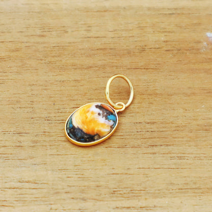 Oyster Copper Turquoise Charm, 18K gold charm pendant, Handmade Charm, Oyster Turquoise Charm, Turquoise Dainty Charm, Minimalist Pendant