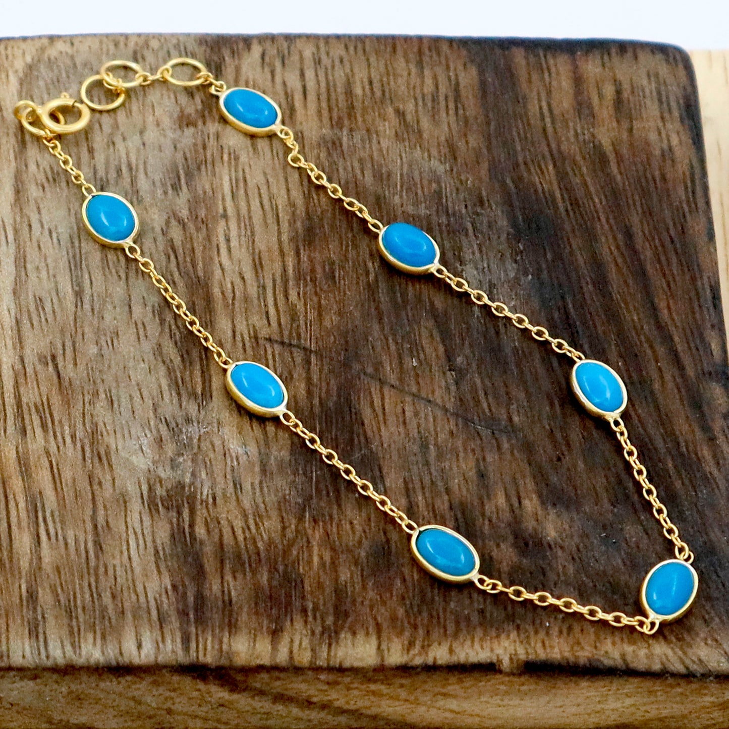 Turquoise Bracelets, 18k Solid Gold Bracelets, Handmade Gold Bracelets, Gold Bracelets, Wedding Gift for Wife, Gemstone Bracelets