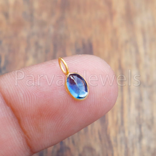 Natural Tanzanite Charm, 18k Solid Gold Charm, Handmade Gold Charm, Charm Pendant, Charms Necklace, Tanzanite Charms, Minimalist Pendant