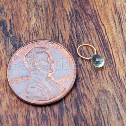 Green Sapphire Charm, 18k Solid Gold Charm, Teardrop Green Sapphire Charm, Gold Charm, Charm Pendant, Charm Necklace, Handmade Gold Charm