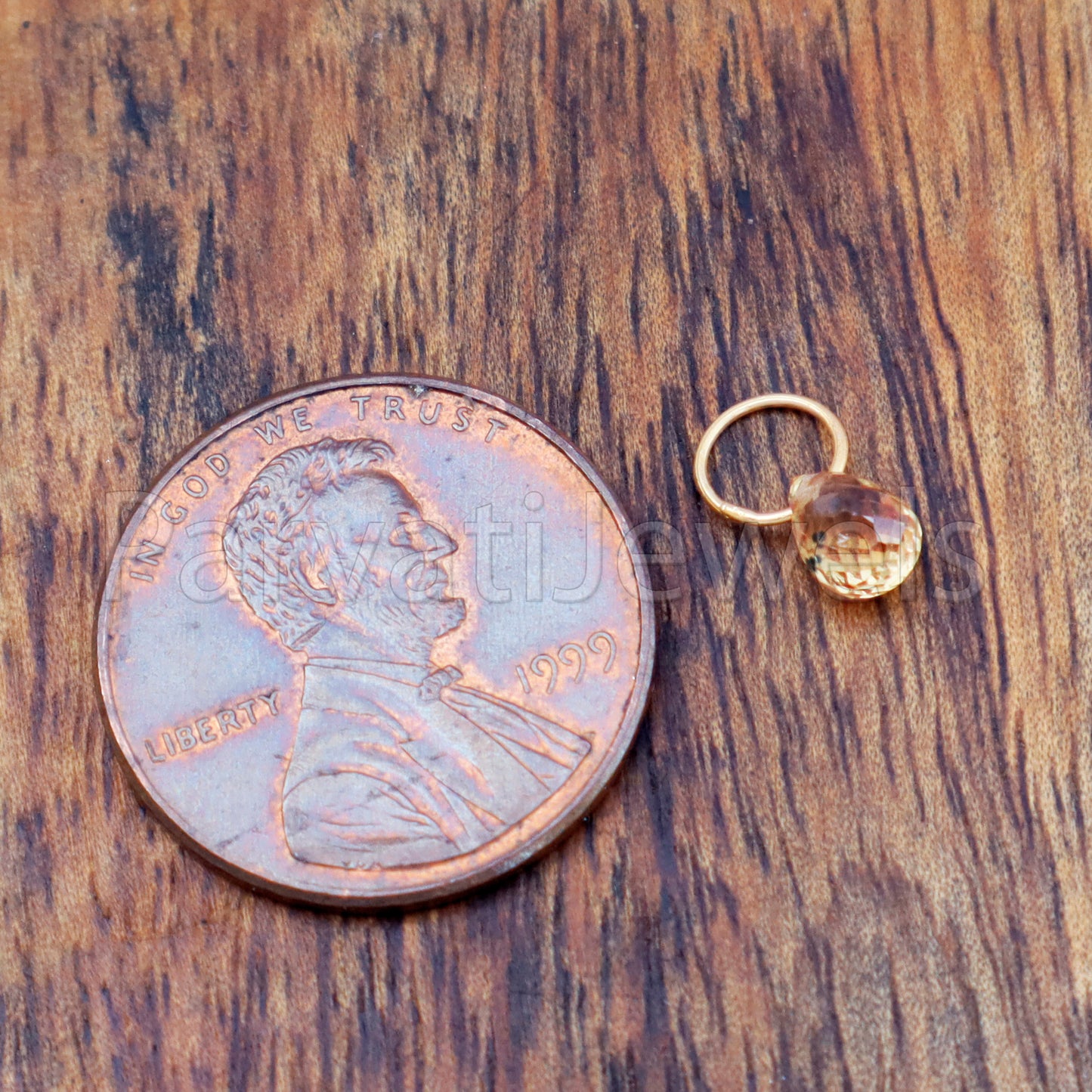 Yellow Sapphire Charm, 18k Solid Gold Charm, Teardrop Yellow Sapphire Charm, Gold Charm, Charm Pendant, Charm Necklace, Handmade Gold Charm