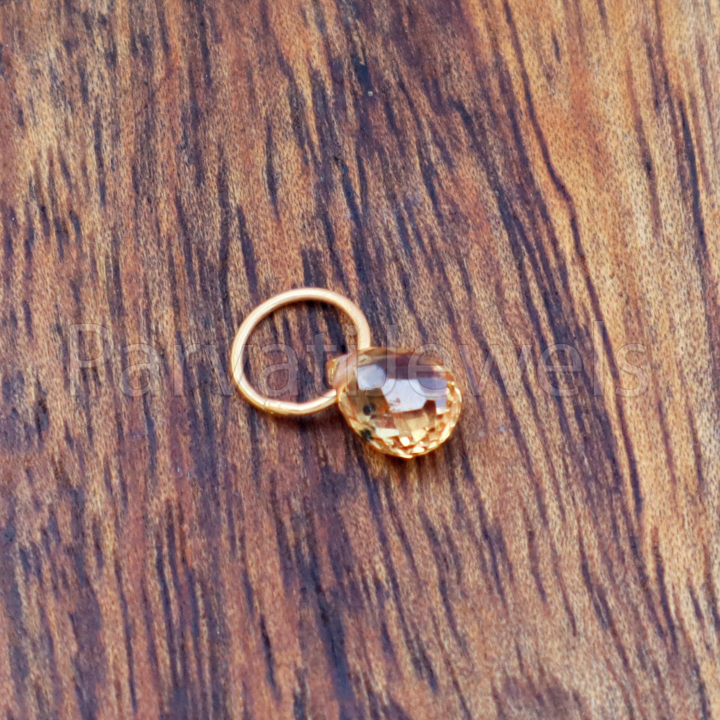 Yellow Sapphire Charm, 18k Solid Gold Charm, Teardrop Yellow Sapphire Charm, Gold Charm, Charm Pendant, Charm Necklace, Handmade Gold Charm