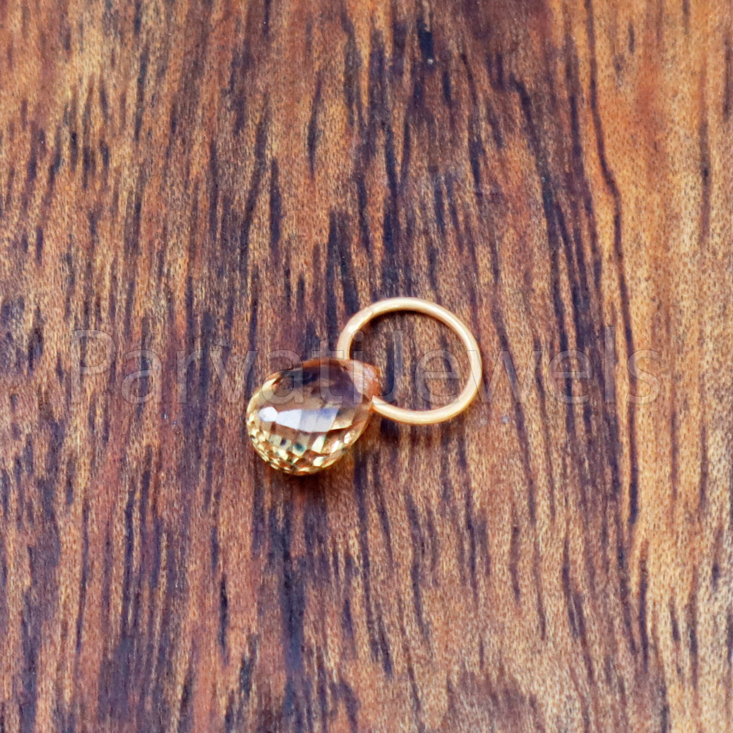 Yellow Sapphire Charm, 18k Solid Gold Charm, Teardrop Yellow Sapphire Charm, Gold Charm, Charm Pendant, Charm Necklace, Handmade Gold Charm