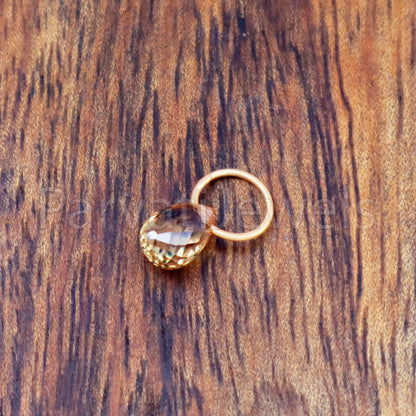 Yellow Sapphire Charm, 18k Solid Gold Charm, Teardrop Yellow Sapphire Charm, Gold Charm, Charm Pendant, Charm Necklace, Handmade Gold Charm