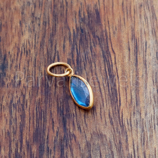 Faceted Labradorite Charm, Labradorite 18k Solid Gold Charm, Labradorite Charms, Gold Charm, Charm Pendant, Charm Necklace, Handmade Charm