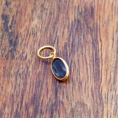 Faceted Labradorite Charm, Labradorite 18k Solid Gold Charm, Labradorite Charms, Gold Charm, Charm Pendant, Charm Necklace, Handmade Charm