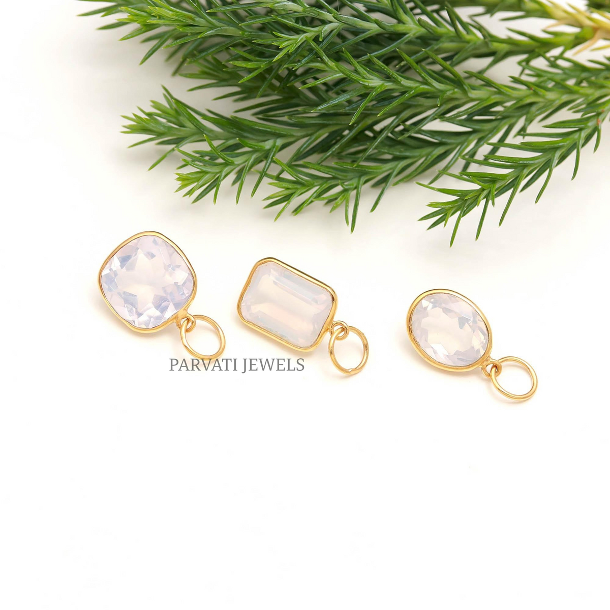 Lavender Quartz Gemstone Pendant, 18K Gold Bezel Charm, Dainty Quartz Jewelry, Birthstone Gift for Her