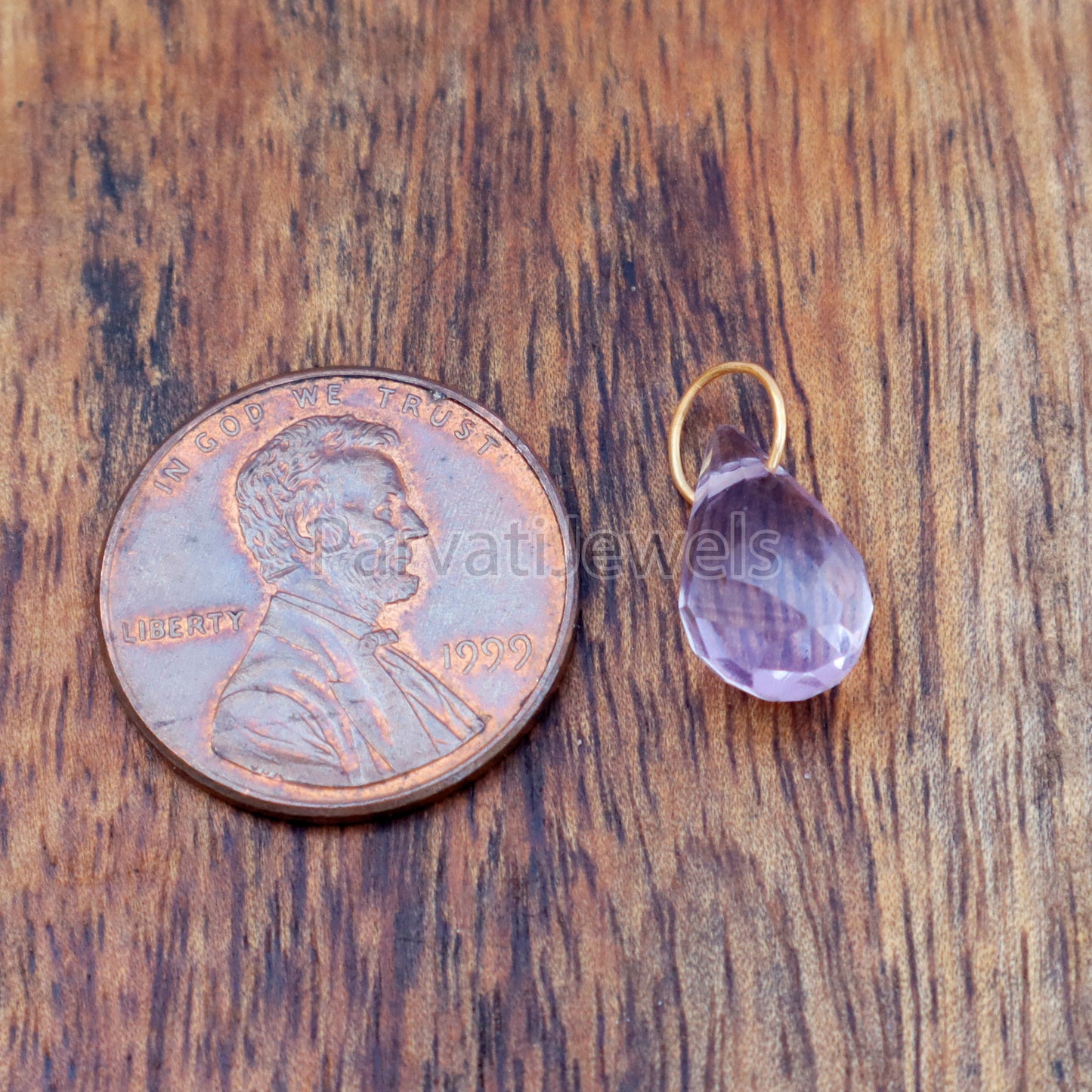 Natural Teardrop Amethyst Charm, 18k Solid Gold Charm, Amethyst Charm, Gold Charm, Charm Pendant, Charm Necklace, Handmade Gold Charm, Gift for Her