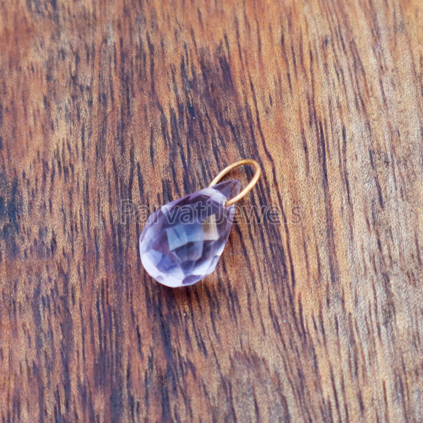 Natural Teardrop Amethyst Charm, 18k Solid Gold Charm, Amethyst Charm, Gold Charm, Charm Pendant, Charm Necklace, Handmade Gold Charm, Gift for Her