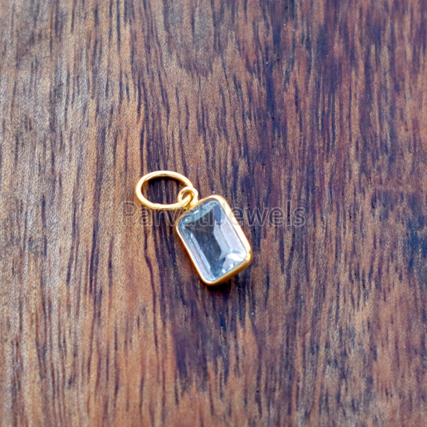 Blue Topaz Charm, 18k Solid Gold Charm, Natural Blue Topaz Charm, Gold Charm, Charm Pendant, Gold Charm Necklace, Handmade Gold Charm