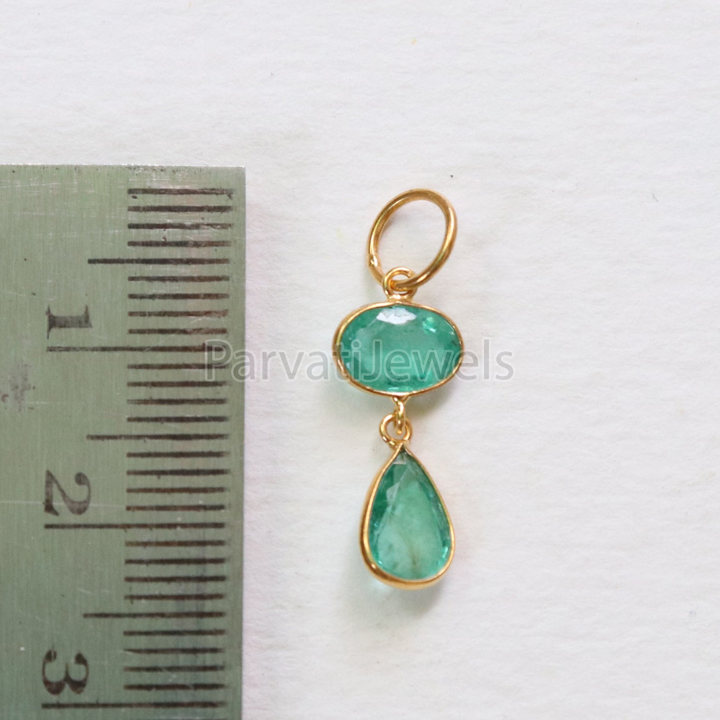 Emerald Charm, 18k Solid Gold Charm, Natural Emerald Charm, Gold Charm, Charm Pendant, Charm Necklace, Handmade Gold Charm