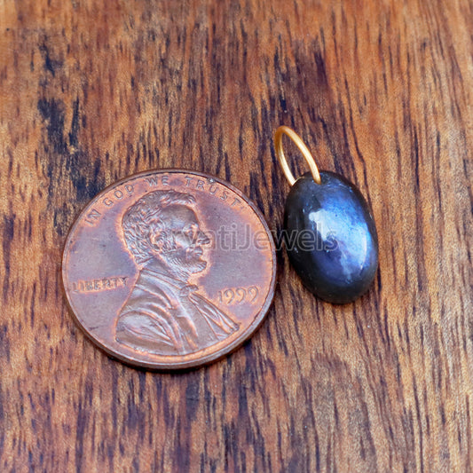 Labradorite Charm, 18k Solid Gold Charm, Labradorite Charms, Gold Charm, Labradorite Charm Pendant, Charm Necklace, Handmade Gold Charm