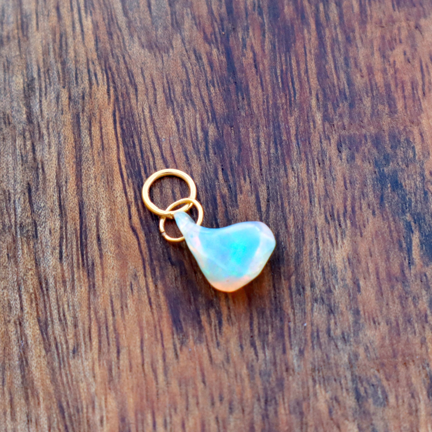 Natural Ethiopian Opal Rough Charm, 18k Solid Gold Charm, Opal Charm, Gold Charm, Charm Necklace, Charm Pendant, Handmade Gold Charm, Gold Charms Pendant, Gift For Her Charm