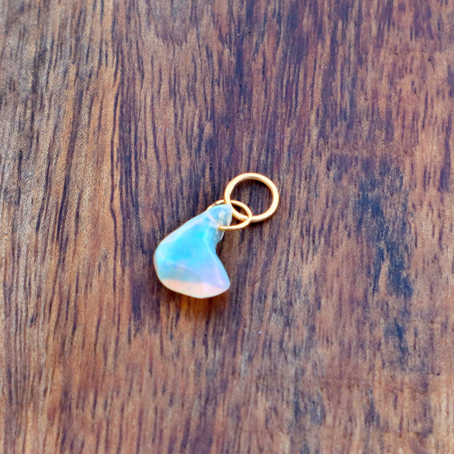 Natural Ethiopian Opal Rough Charm, 18k Solid Gold Charm, Opal Charm, Gold Charm, Charm Necklace, Charm Pendant, Handmade Gold Charm, Gold Charms Pendant, Gift For Her Charm