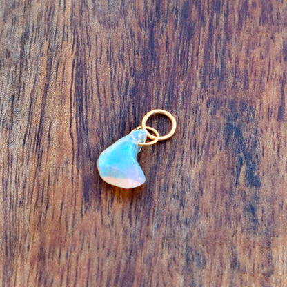 Natural Ethiopian Opal Rough Charm, 18k Solid Gold Charm, Opal Charm, Gold Charm, Charm Necklace, Charm Pendant, Handmade Gold Charm, Gold Charms Pendant, Gift For Her Charm