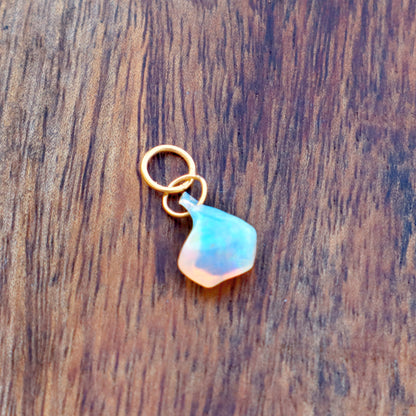 Natural Ethiopian Opal Rough Charm, 18k Solid Gold Charm, Opal Charm, Gold Charm, Charm Necklace, Charm Pendant, Handmade Gold Charm, Gold Charms Pendant, Gift For Her Charm