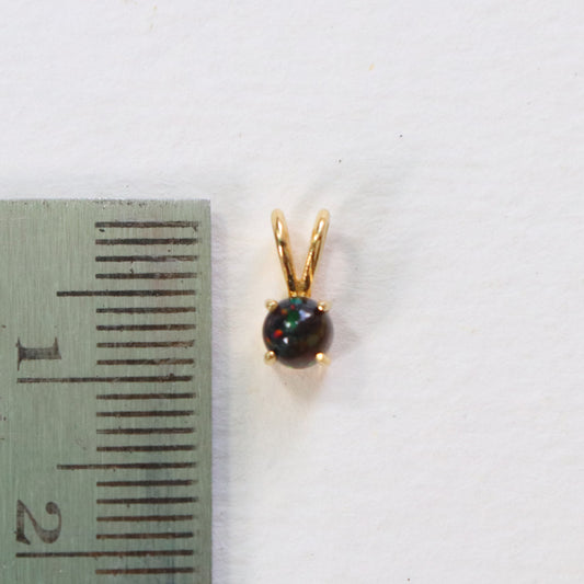 Natural Black Ethiopian Opal Charm Pendant, Opal Charms, Minimalist Charms Pendant, Claw Setting Charms Pendant, 14k Solid Gold Charms, Gift For Christmas Charm