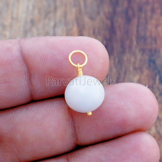 Natural Sea Pearl Charm, 18k Solid Gold Charm, Sea Pearl Gold Charm, Charm, Pearl Charm Necklace, Pearl Charm Pendant, Handmade Gold Charm
