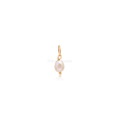 Natural Fresh Water Pearl Charm, 18k Solid Gold Charm Pendant, Pearl Charm Necklace, Pearl Charm Pendant, Handmade Gold Charm, Gift For Her