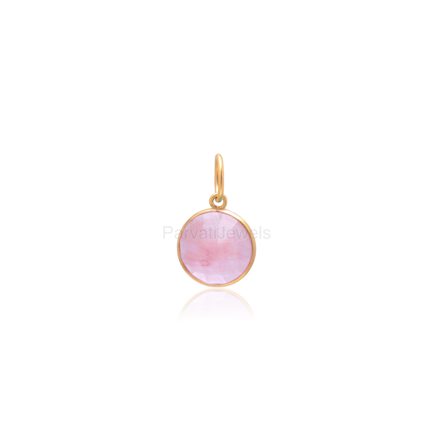 Natural Cherry Quartz Charm, 18k Solid Gold Charm, Cherry Quartz Charm, Solid Gold Charm, Quartz Pendant, Charm Necklace, Handmade Charms