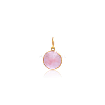 Natural Cherry Quartz Charm, 18k Solid Gold Charm, Cherry Quartz Charm, Solid Gold Charm, Quartz Pendant, Charm Necklace, Handmade Charms