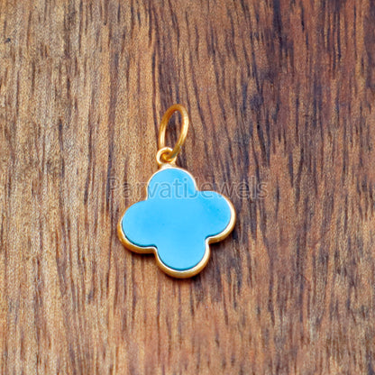 Sleeping Beauty Turquoise 18K gold charm pendant, Handmade Gold Charm, Turquoise Charm, Turquoise Dainty Charm, Minimalist Pendant,18k GOLD