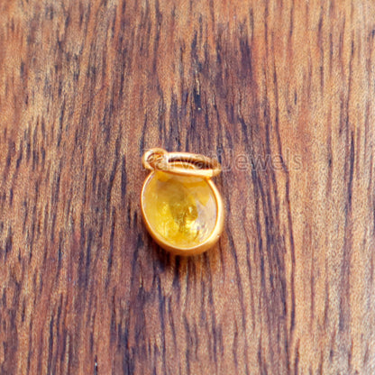 Yellow Sapphire Charm, 18k Solid Gold Charm, Natural Sapphire Charm, Gold Charm, Charm Pendant, Charm Necklace, Handmade Gold Charm